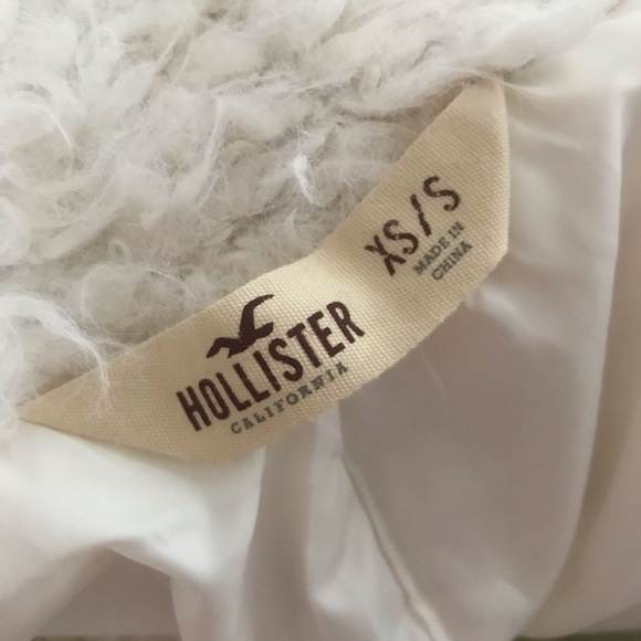 Hollister Faux Fur Collar Open Front Jacket Coat - Picture 3 of 8